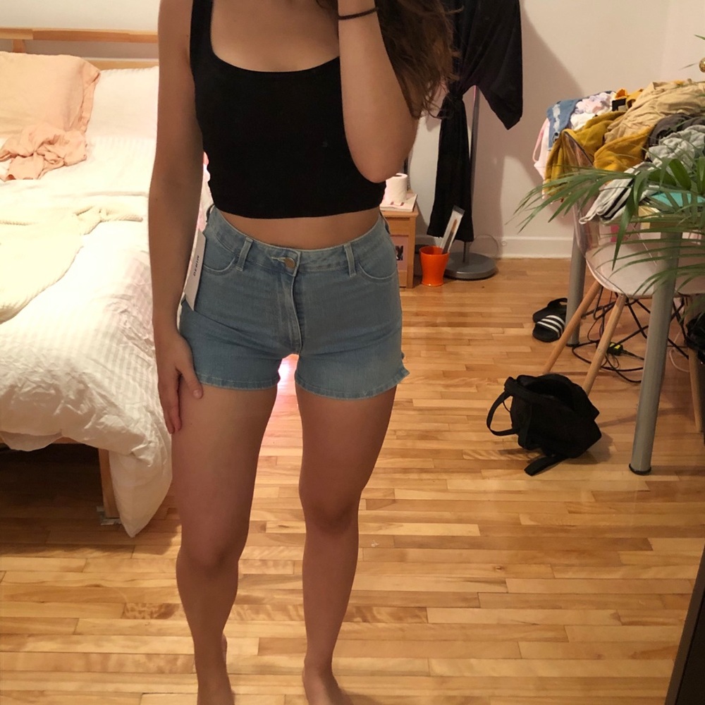 Jeans shorts.